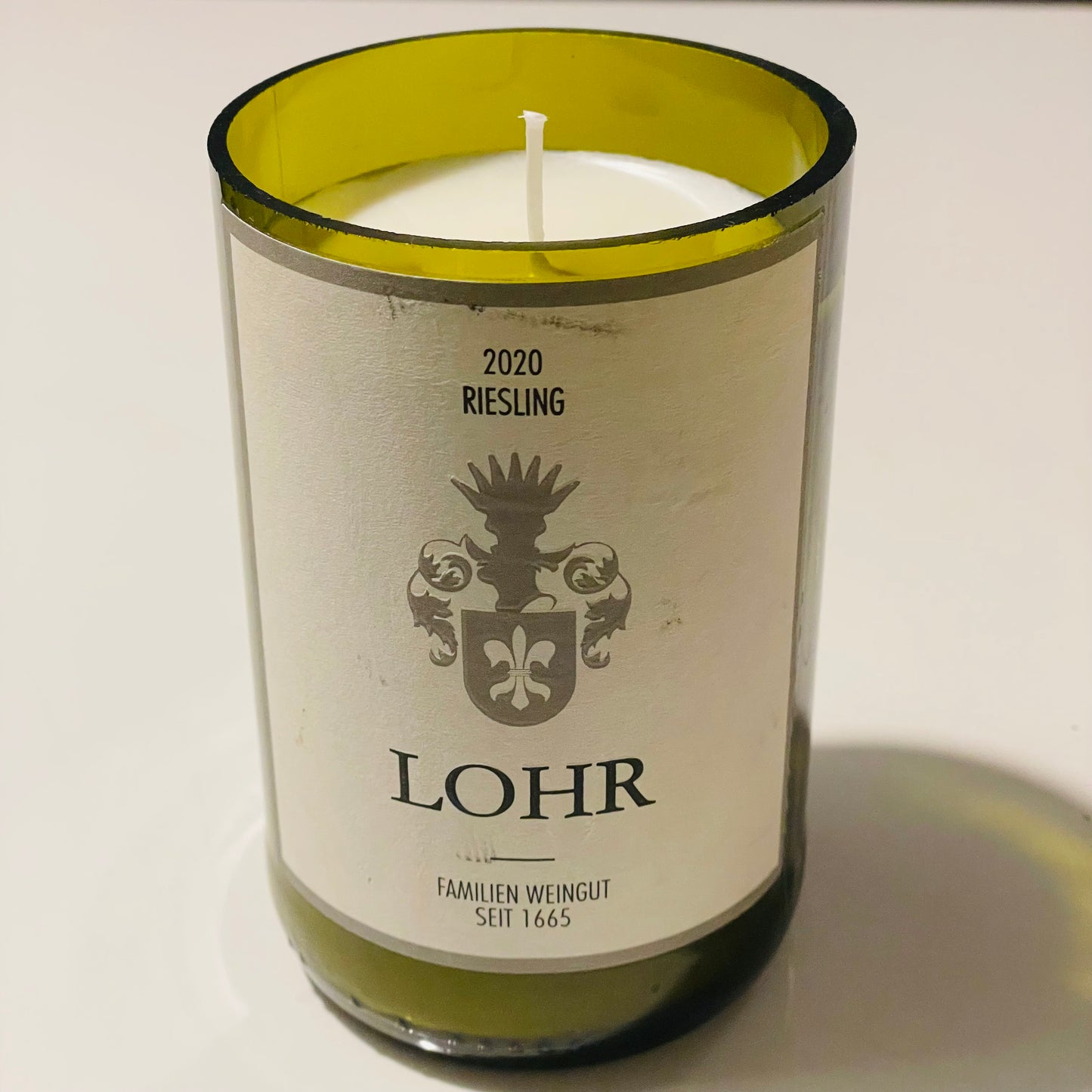 Flaschenkerze Lohr 2020 Riesling Kerze