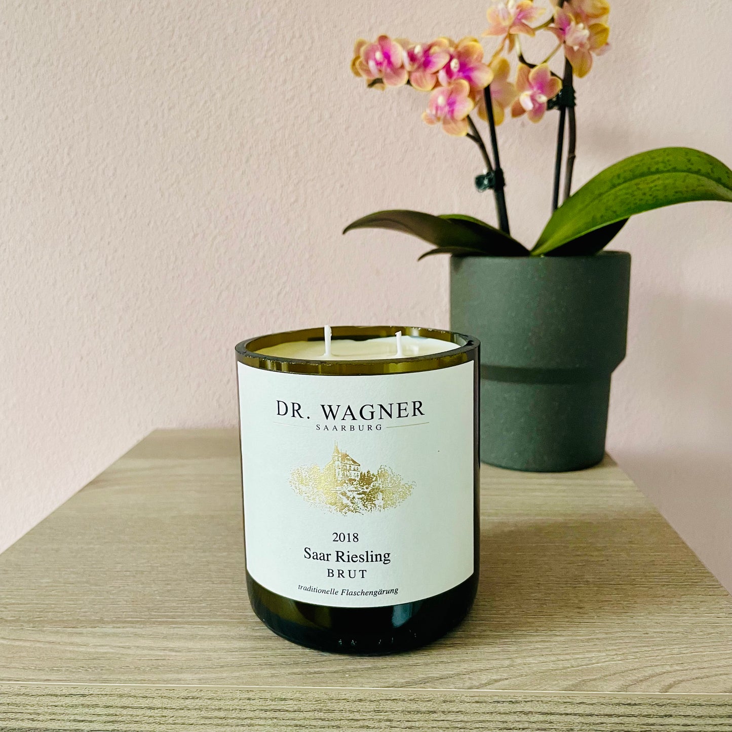 Kerze Dr. Wagner Saar Riesling Brut Flaschenkerze