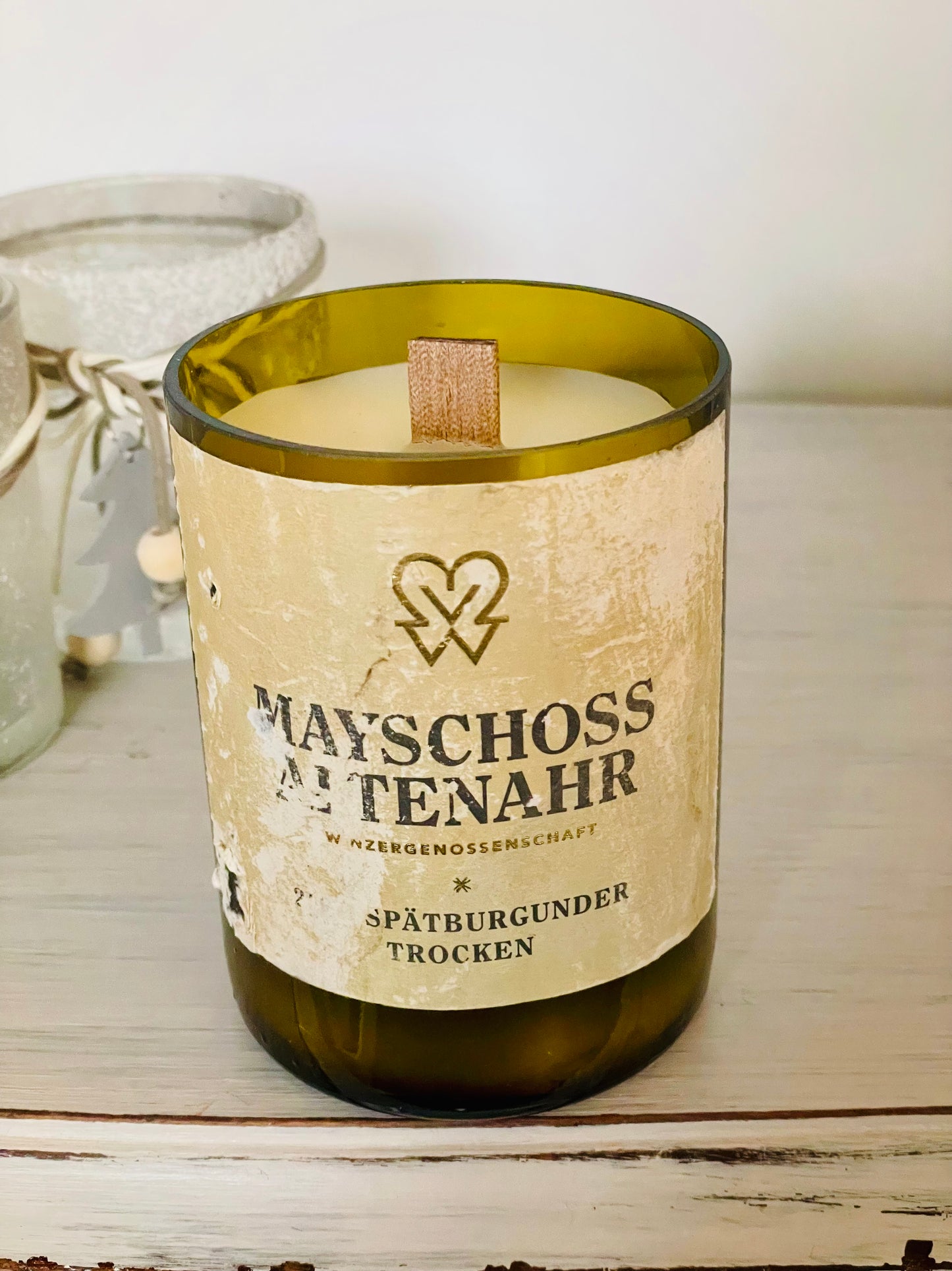 Kerze Mayschoss Altenahr Spätburgunder Flutwein Flaschenkerze