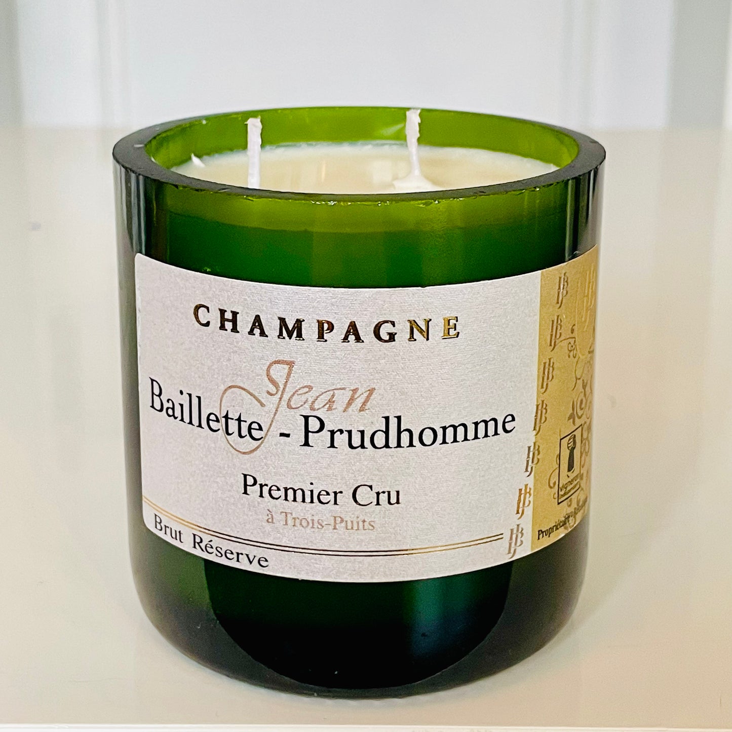 Kerze Jean Baillette-Prudhomme Premier Cru Brut Réserve Champagne Flaschenkerze