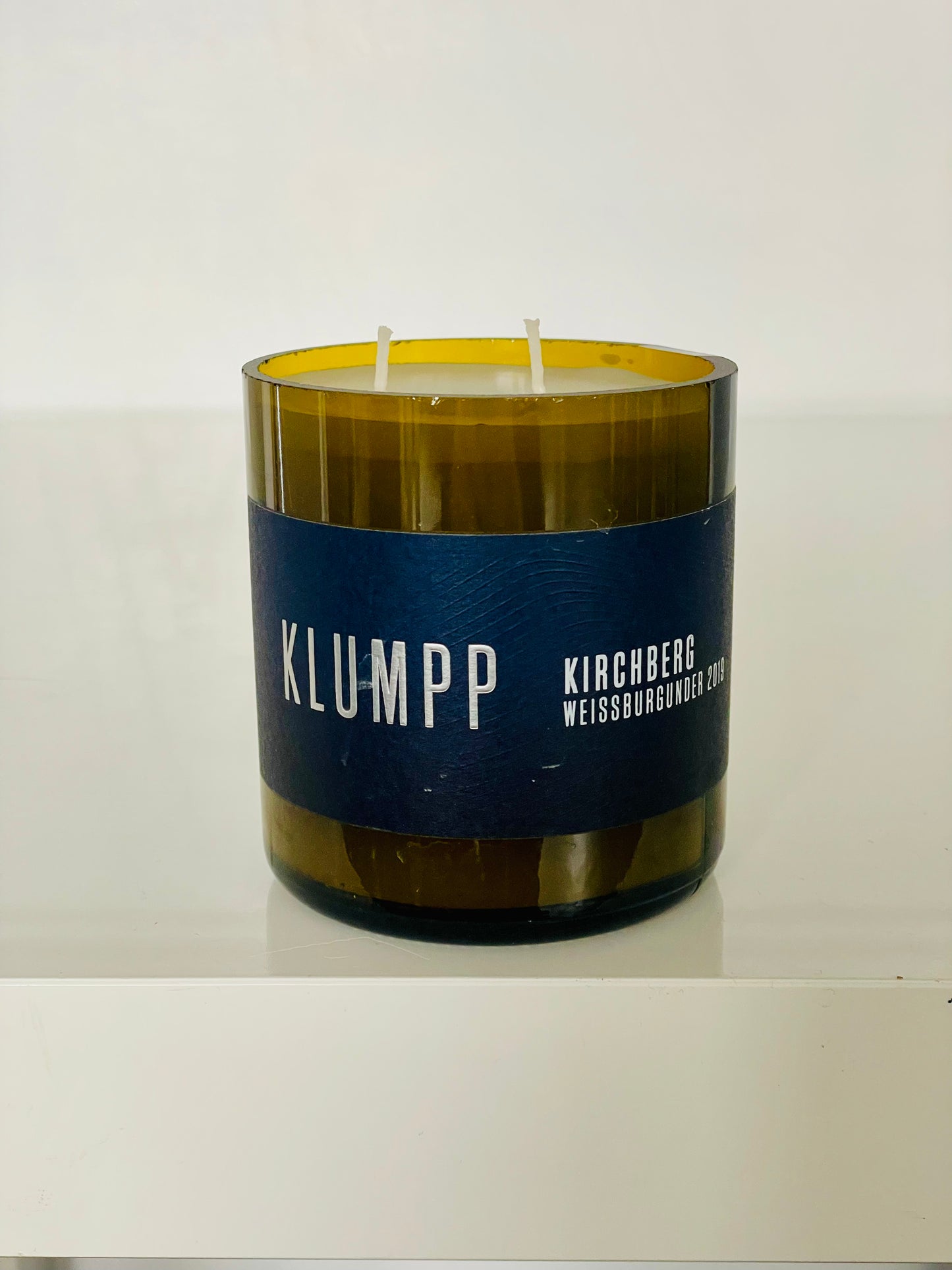 Flaschenkerze Klumpp 2019 Kirchberg Weissburgunder Kerze