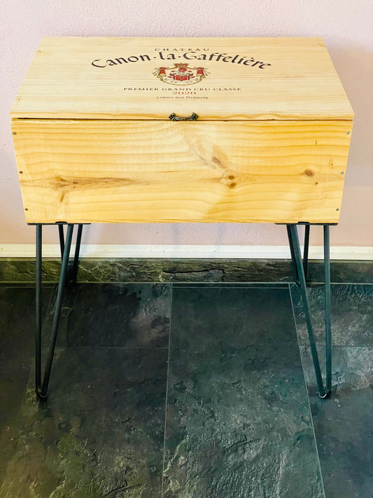 Weinkisten-Tisch Château Canon La Gaffeliére Tischchen Holzweinkiste