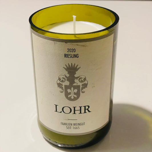 Flaschenkerze Lohr 2020 Riesling Kerze