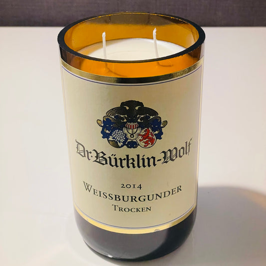 Flaschenkerze MAGNUM Dr. Bürklin-Wolf 2014 Weissburgunder Kerze