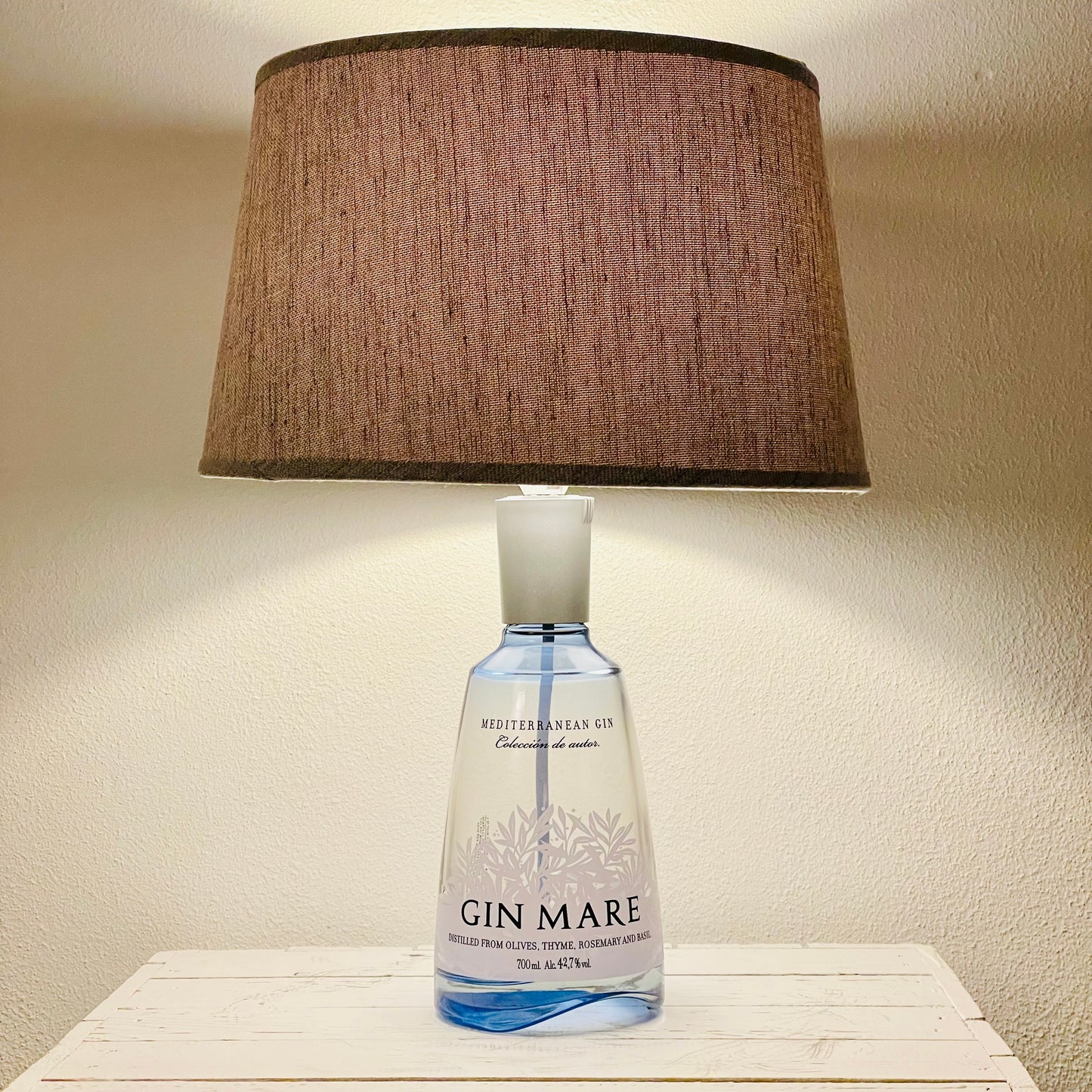 Flaschenlampe GIN MARE Mediterranean Gin Lampe Tischlampe
