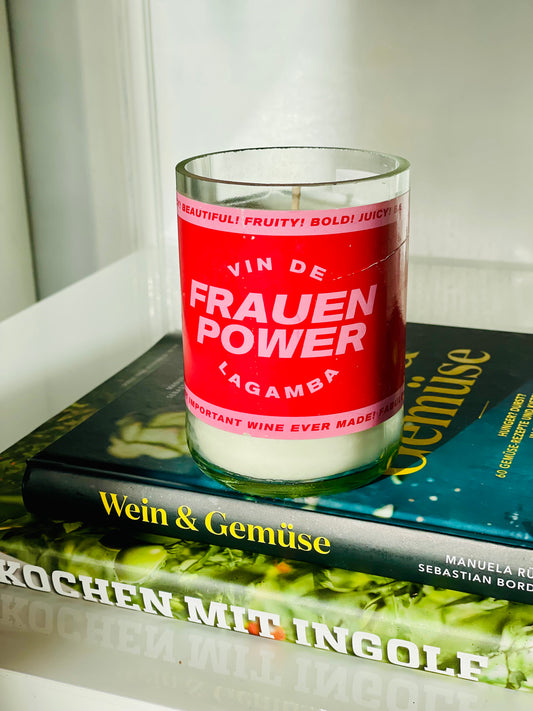 Flaschenkerze Frauenpower Vin de Lagamba Kerze