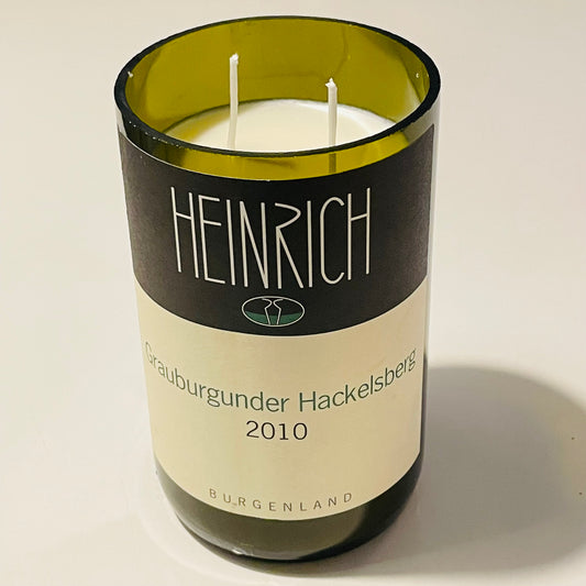 Flaschenkerze Heinrich 2010 Grauburgunder Hackelsberg Kerze