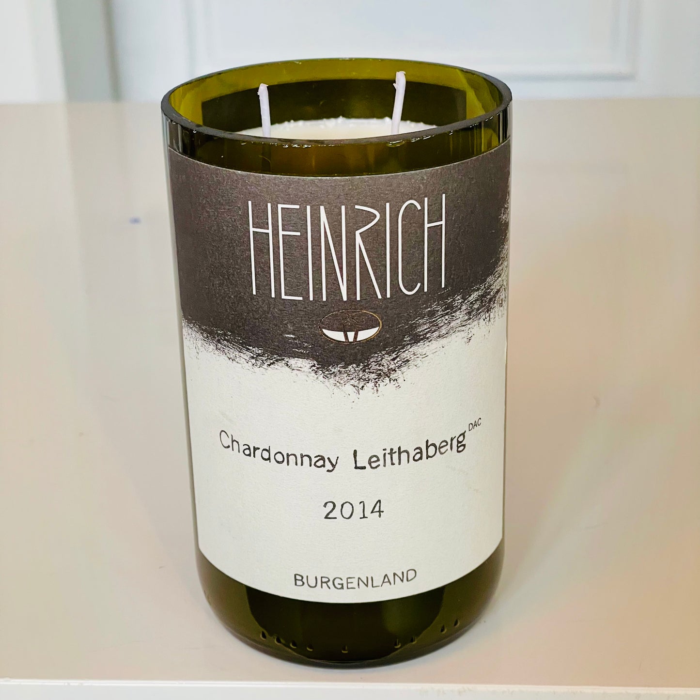 Flaschenkerze Heinrich Chardonnay Leithaberg Burgenland Kerze