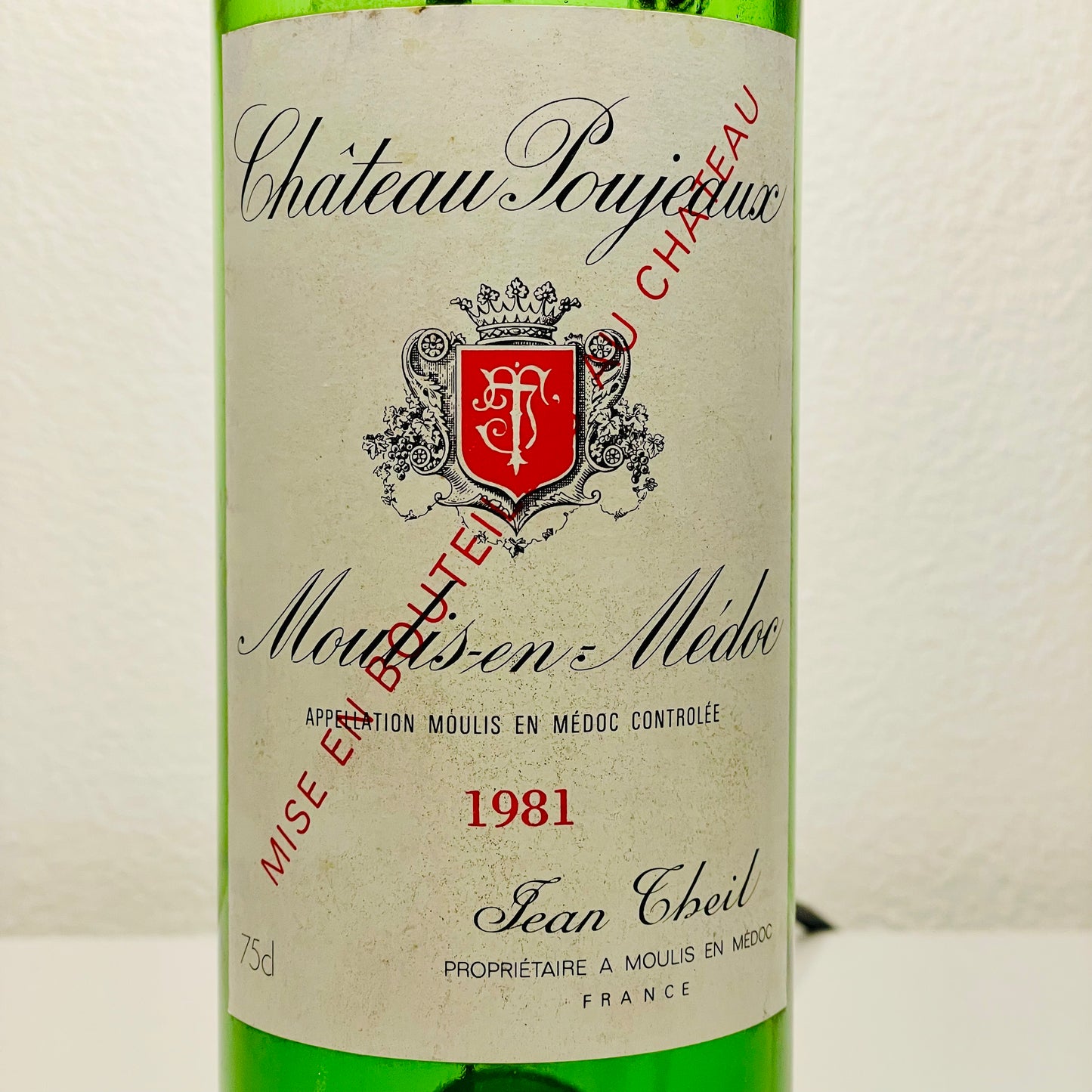 Flaschenlampe 1981 Château Poujeaux Moulis-en-Médoc Lampe