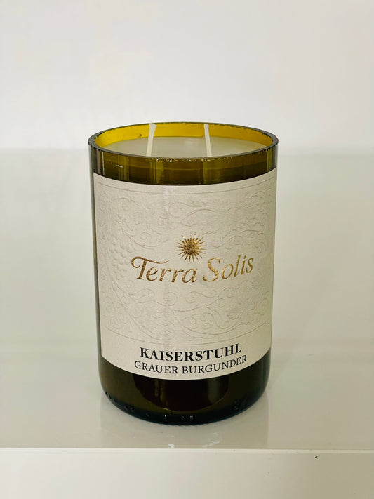 Flaschenkerze Terra Solis Grauburgunder Badischer Winzerkeller Kerze