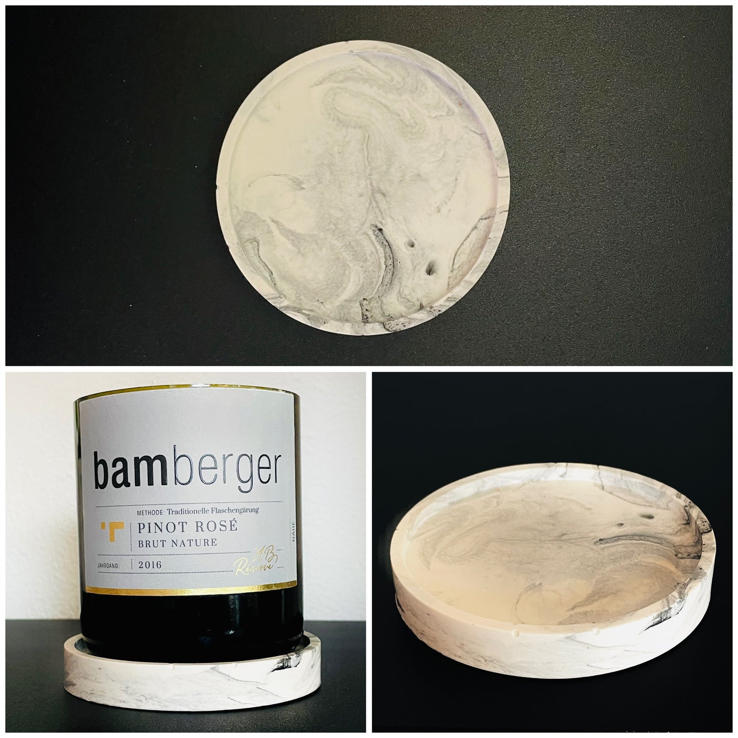 Untersetzer aus Gips in Marmor-Optik | Tablett | Schmucktablett | Home Decor | Geschenkidee