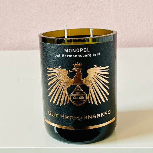 Flaschenkerze Gut Hermannsberg Monopol Sekt Riesling Brut